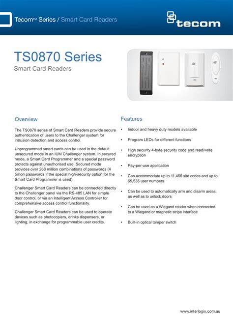 tecom smart card programmer manual|Adding TS0870 Smart Card Readers to a Four Door .